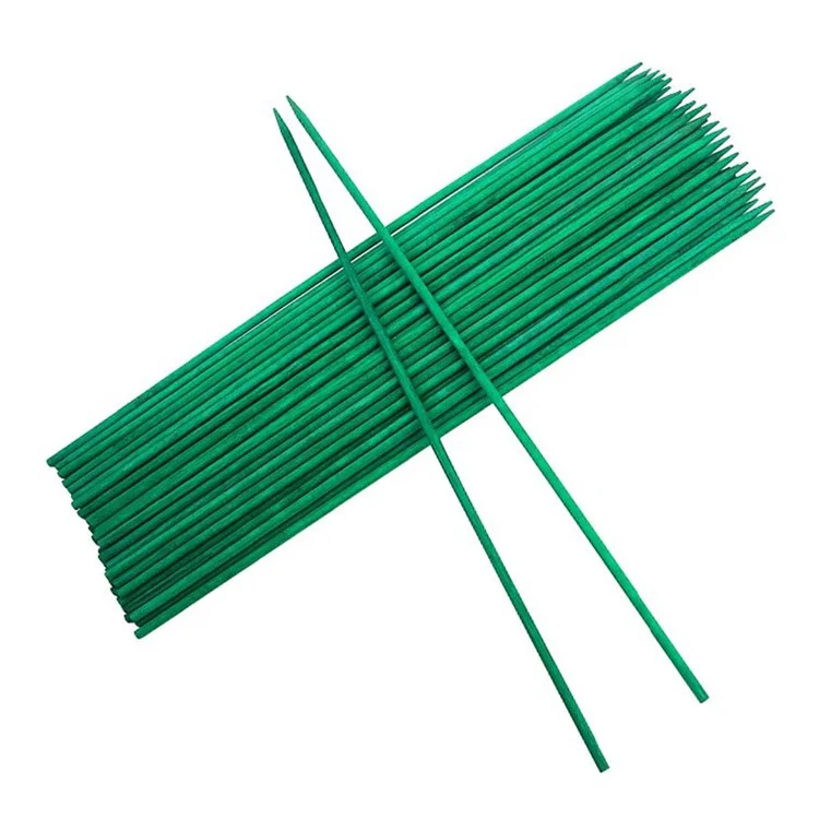 10Pcs 40cm Bamboo Plant Stakes Green Garden Flowers Support Rods Sticks