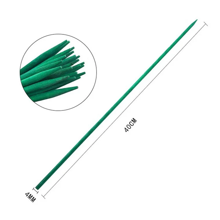 10Pcs 40cm Bamboo Plant Stakes Green Garden Flowers Support Rods Sticks