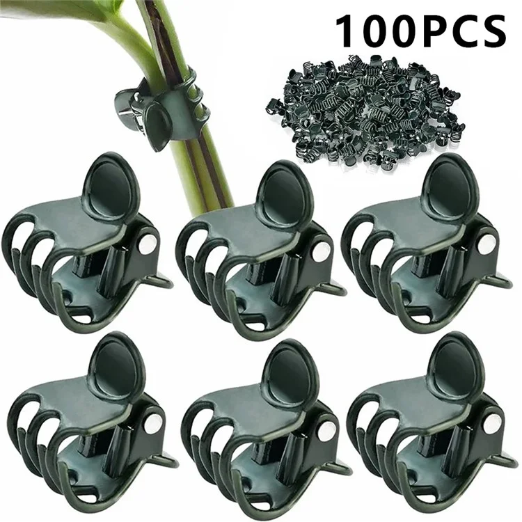 100pcs Clips de Plante de Jardin Orchid Flower Fixage Clips Plant Vine Clips de Support en Plastique