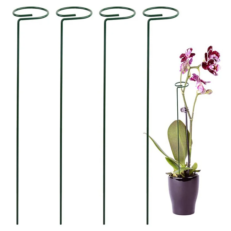 4Pcs 40cm Garden Single Stem Metal Support Ring Plant Support Stakes for Climbing Plants