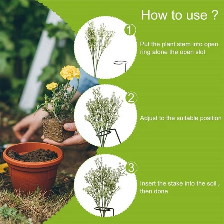 4 supports en métal pour plantes grimpantes, tige unique, 40 cm