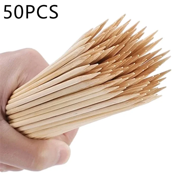 50 Pcs de piquets de bambou de 40 cm pour le jardinage, le soutien floral des plantes, bambou naturel