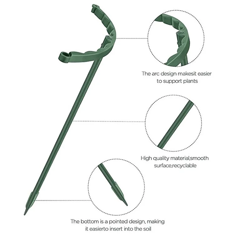 FS-2139 12 pièces / Ensemble de 25 cm Supports en plastique pour plantes de jardin pour Pivoines, Hortensias, Vignes 