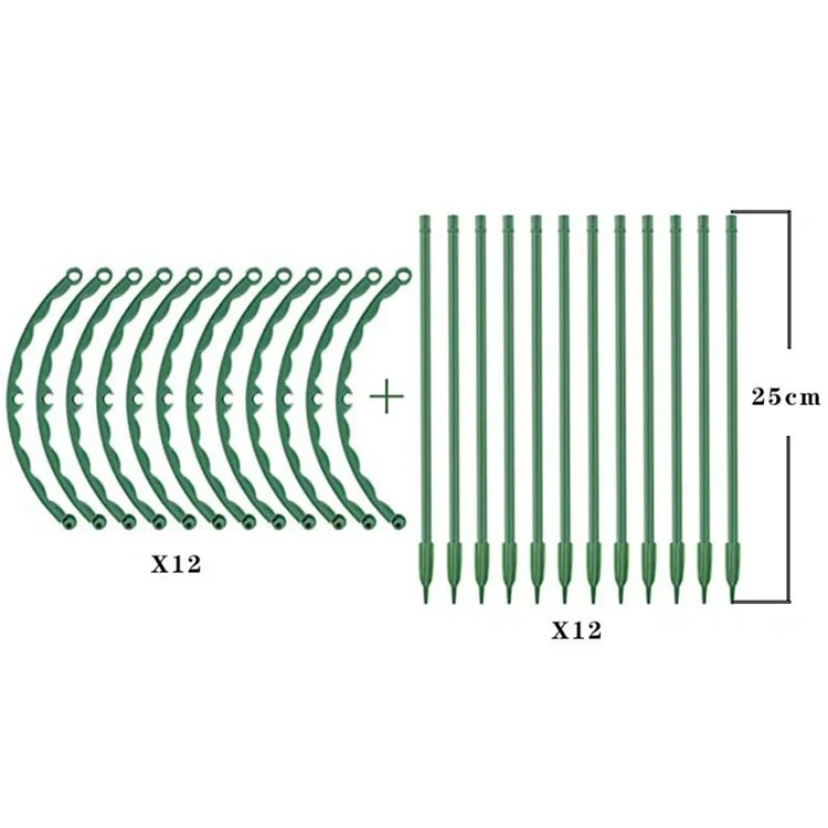FS-2139 12 pièces / Ensemble de 25 cm Supports en plastique pour plantes de jardin pour Pivoines, Hortensias, Vignes 