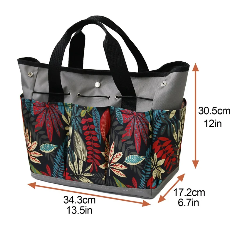 Oxford Cloth Garden Tool Storage Handbag 9 Pockets Gardening Tools Bag - Yellow