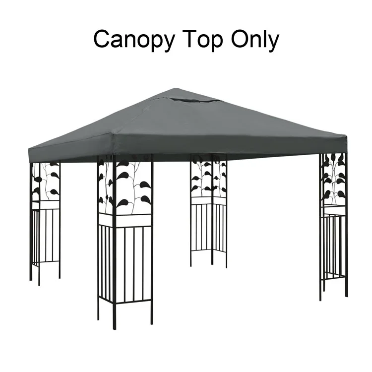 Outdoor Gazebo Replacement Canopy 300D Waterproof Coated Fabric Garden Pavilion Sunshade Cover 300 x 300cm - Grey