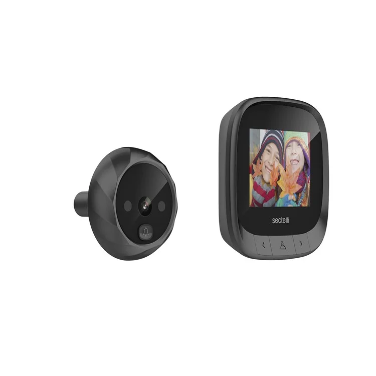 Intelligent DD3 Wireless Doorbell Waterproof Door Bell Chime Kit 2.4 inch HD Cat Eye Monitor - Black