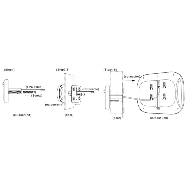 Kit De Campanilla De Timbre Inalámbrico Inteligente DD3 DD3 Kit De Campana De Campana De 2,4 Pulgadas HD Monitor De Ojo De Gato - Negro