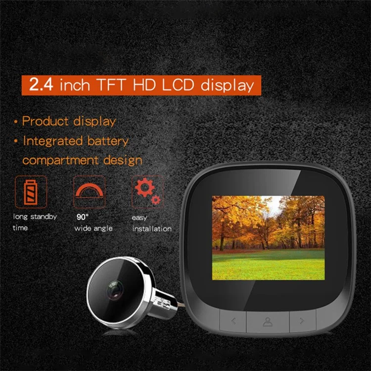 DD3S 2.4-inch LCD Display Video Doorbell Peephole Security Camera for Smart Home Alarm System