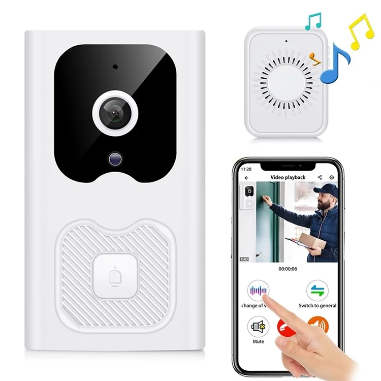 X6 Wireless WiFi Video Viewer Doorbell App App Approphon Mobile Phone Intercom Intercom Motion Détection de la Porte