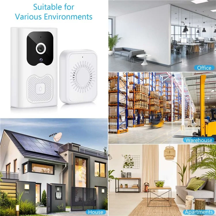 X6 Wireless wi -fi Video Video Viewer Doorled Приложение Для Мобильного Телефона Голосовая Интерком -приложение Для Обнаружения Движения Дверь Звонок