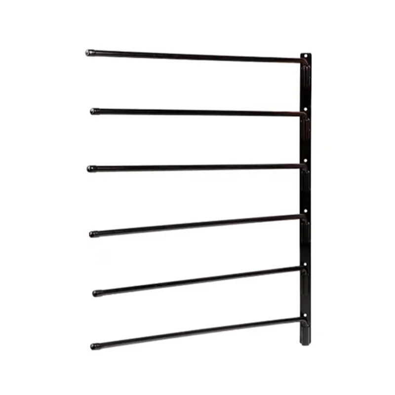 Rotating Saddle Pad Rack 180 Degree Swivel 6-Bar Wall Mount Bracket for Horse Tack Storage