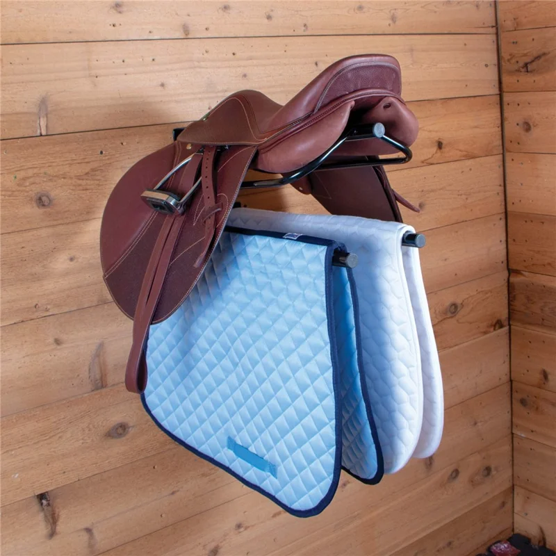 Wall Mounted Saddle Rack for Horse Tack Storage Heavy Duty Metal Equestrian Equipment Organizer