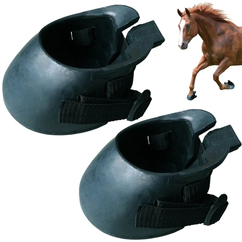1 Par de Botas de Casco de Caballo Antideslizantes, Zapatos Protectores de Goma para Aislamiento de Heridas / Prevención de Infecciones, Talla XL