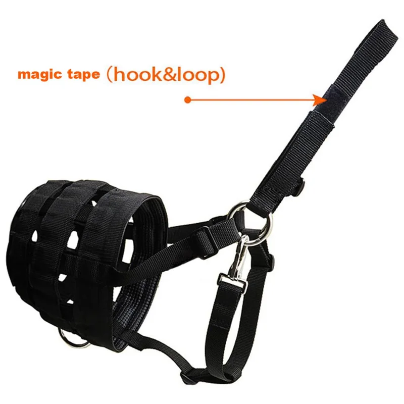 Bozal de Caballo Talla M de Webbing Grueso, Transpirable, Antimordeduras, Acolchado para Pastoreo - Negro