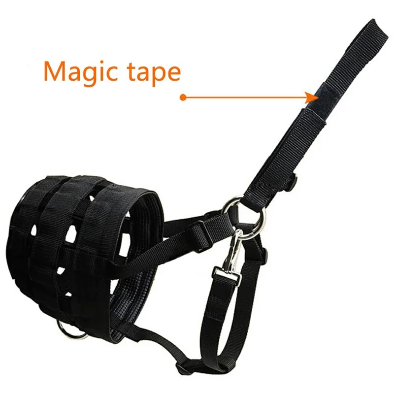 Bozal de Caballo Talla L de Malla Gruesa, Transpirable, Antimordeduras, Acolchado para Pastoreo - Negro