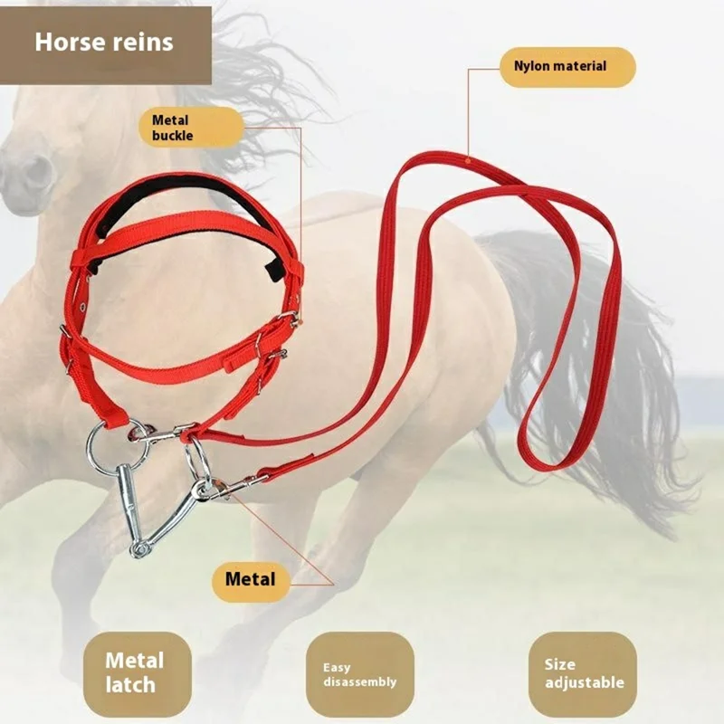 Pferde-Halfter-Seil Reitsport Kopfgeschirr 1,3m Nylon-Zügel für präzise Kontrolle