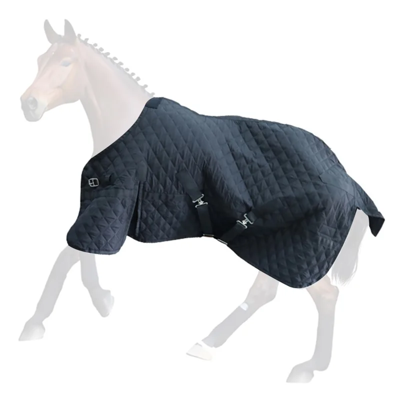 Manta de Caballo Ajustable Cálida - Transpirable y Cómoda, Tela Acolchada de Poliéster para Equipamiento Ecuestre
