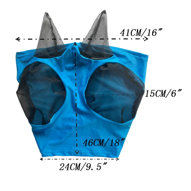 MMZ-001 Horse Fly Mask Comfortable Stretchy Elastic Horse Face Cover Anti-mosquito Eye Protection Horse Face Mask - Schwarz