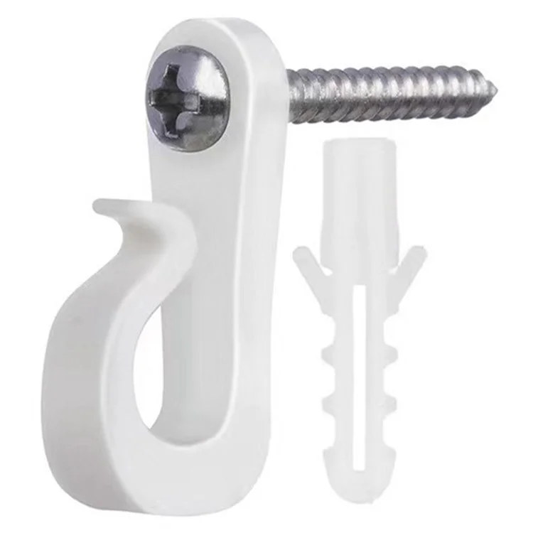 10-Pack Outdoor Hanging Plant Hooks for String Lights - Heavy-Duty Screw-In Expansion Anchors - White