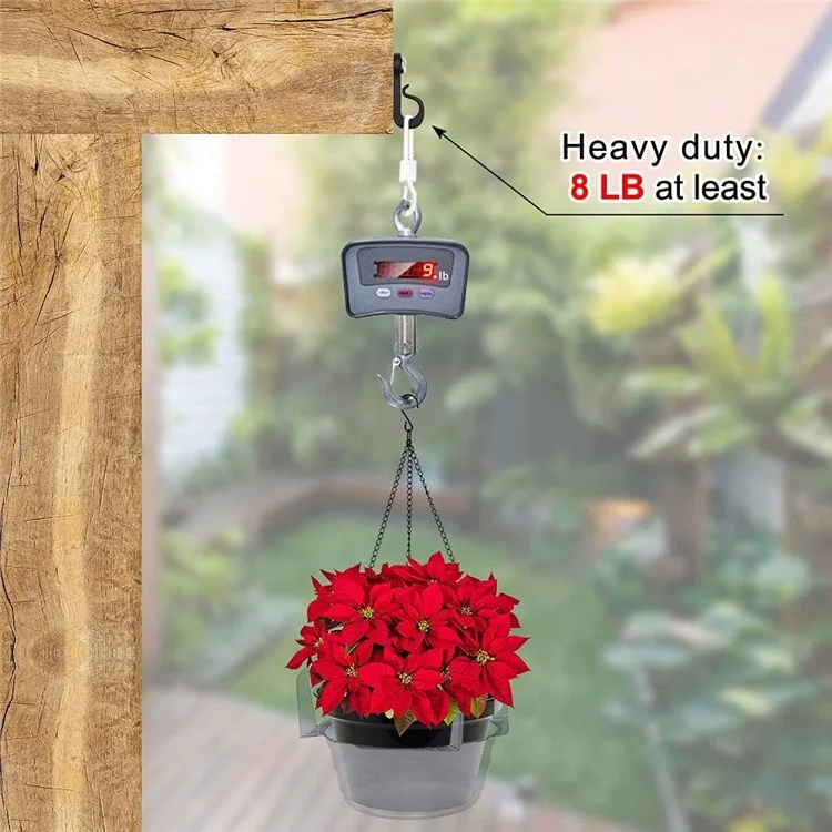 10-Pack Outdoor Hanging Plant Hooks for String Lights - Heavy-Duty Screw-In Expansion Anchors - White