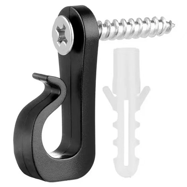 40Pcs Q-Hanger Screw Hooks ABS+Stainless Steel Outdoor Hangers for Hanging String Lights - Black