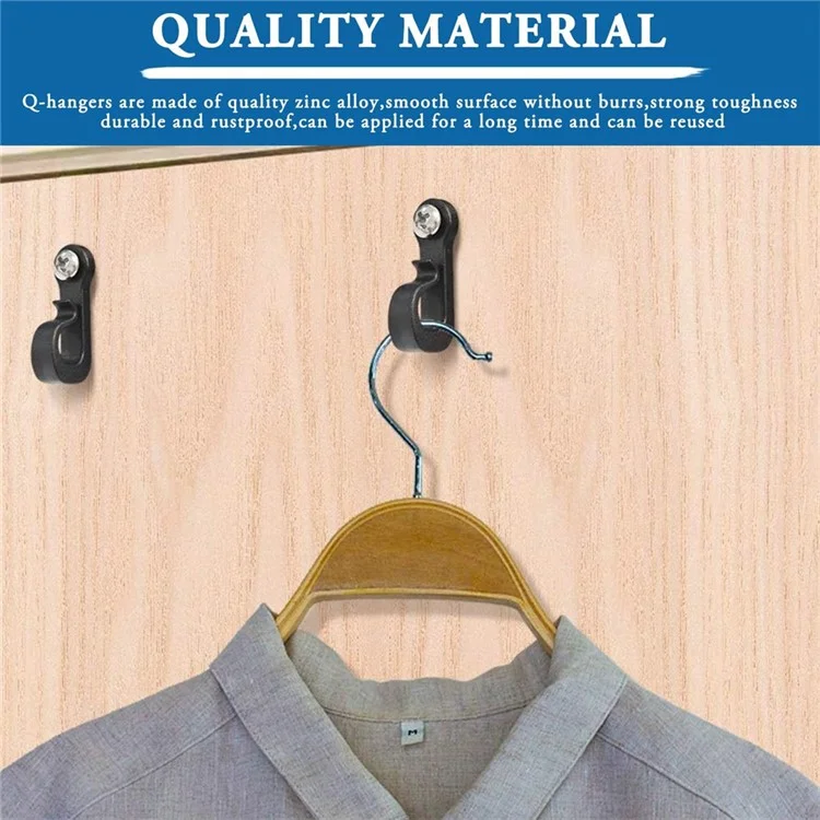 40Pcs Q-Hanger Screw Hooks ABS+Stainless Steel Outdoor Hangers for Hanging String Lights - Black