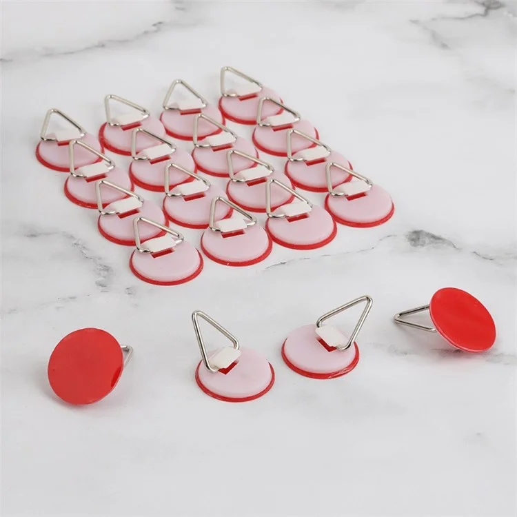 20Pcs / Set Invisible Vertical Plate Hanger Plastic Self-Adhesive Wall Dish Holder Hook