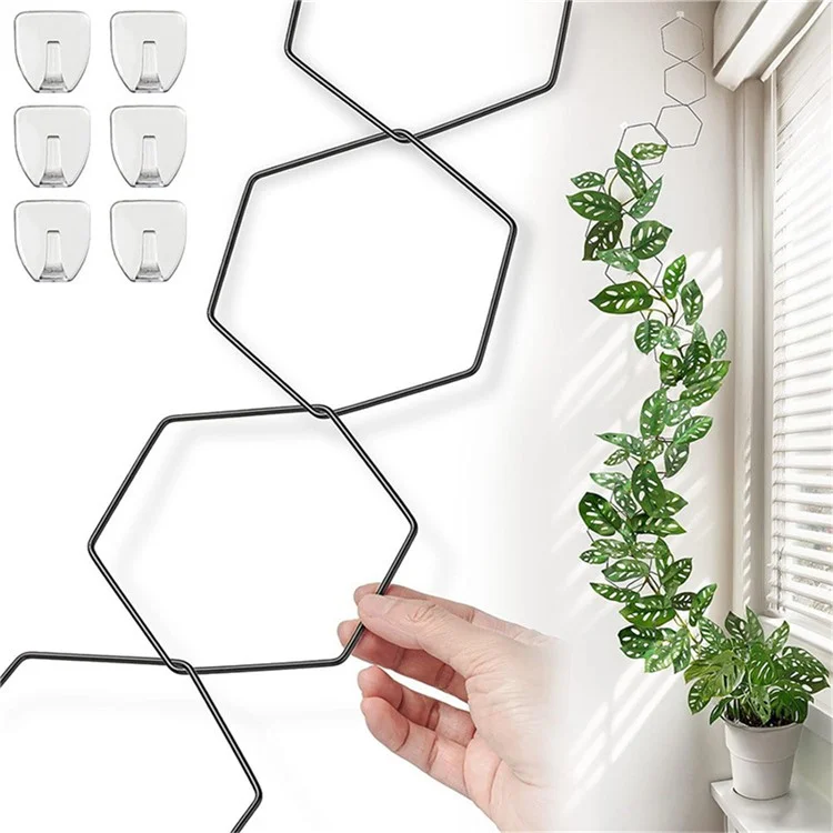 18Pcs Plant Support Trellis DIY Climbing Plant Wall Decor Hexagonal Chain Link Grid