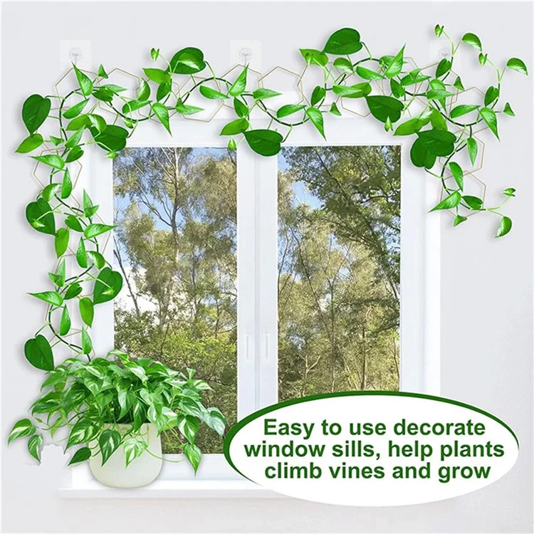 18Pcs Plant Support Trellis DIY Climbing Plant Wall Decor Hexagonal Chain Link Grid