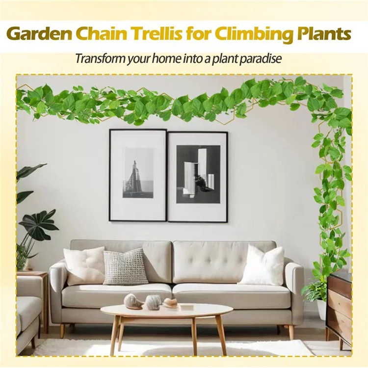 18Pcs Plant Support Trellis DIY Climbing Plant Wall Decor Hexagonal Chain Link Grid