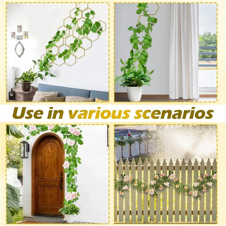 18Pcs Plant Support Trellis DIY Climbing Plant Wall Decor Hexagonal Chain Link Grid