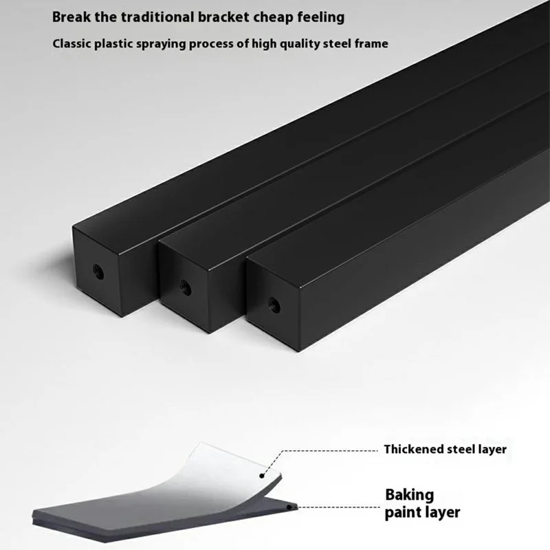 Bedroom Window Sill Plant Stand 4 Tier Square Metal Flower Rack For Succulents Storage Shelf - Black  /  Teak Grain