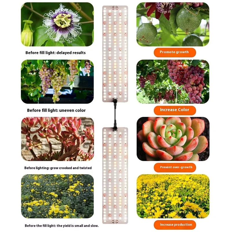 12V 3-Panel Plant Growing Light Plant Shelf Seedling Growth Fill Light, EU Plug - Warm Light