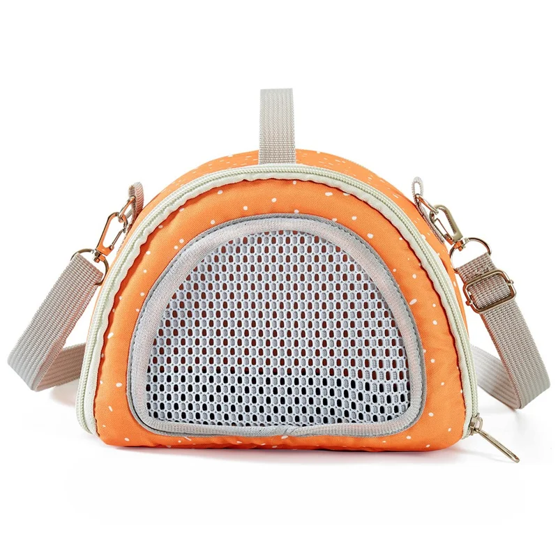 QS-117 Hamster Squirrel Carrier Bag Polyester Outdoor Lizard Small Pet Gift Crossbody Bag - Orange