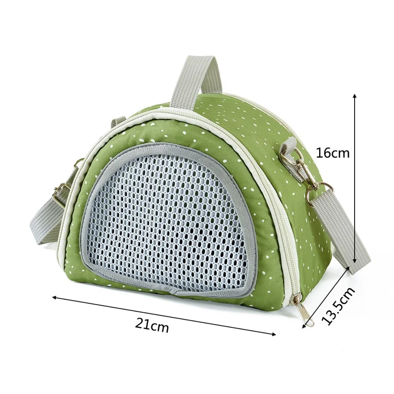 QS-117 Hamster Squirrel Carrier Bag Polyester Outdoor Lizard Small Pet Gift Crossbody Bag - Orange