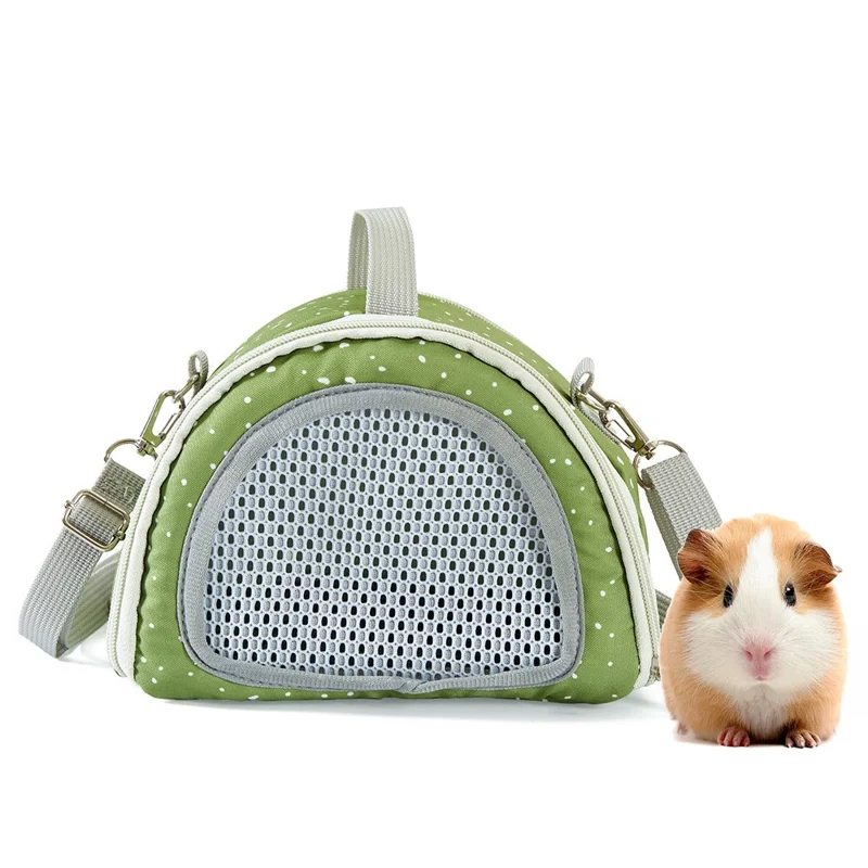 QS-117 Hamster Squirrel Carrier Bag Polyester Outdoor Lizard Small Pet Gift Crossbody Bag - Orange