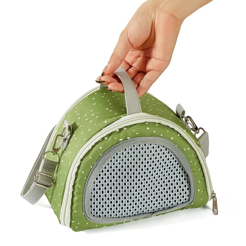 QS-117 Hamster Squirrel Carrier Bag Polyester Outdoor Lizard Small Pet Gift Crossbody Bag - Orange