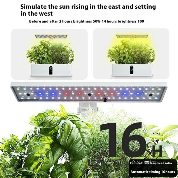 Halo-03 9-Hole Smart Hydroponics Plant Growing System Indoor Vegetable Flower Pot with LED Grow Light - White / EU Plug