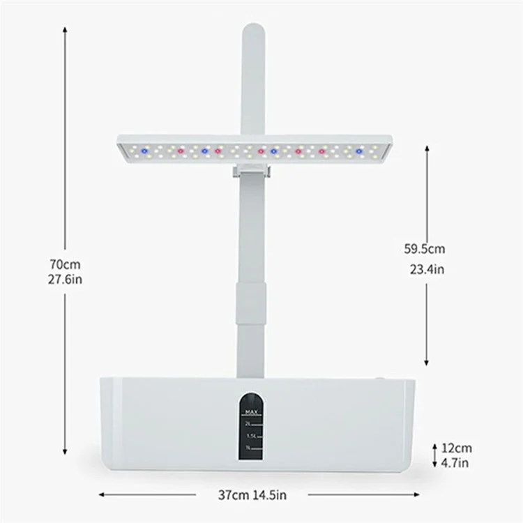 Halo-03 9-Hole Smart Hydroponics Plant Growing System Indoor Vegetable Flower Pot with LED Grow Light - White / EU Plug