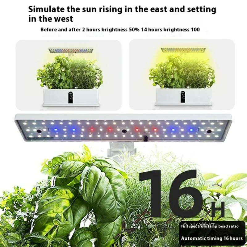Halo-03 9-Hole Smart Hydroponics Plant Growing System Indoor Vegetable Flower Pot with LED Grow Light - Black / EU Plug
