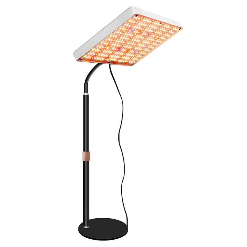 Lampe de croissance LED spectre complet avec support de bureau Mode Veg Bloom Variateur progressif, Style F - Prise US