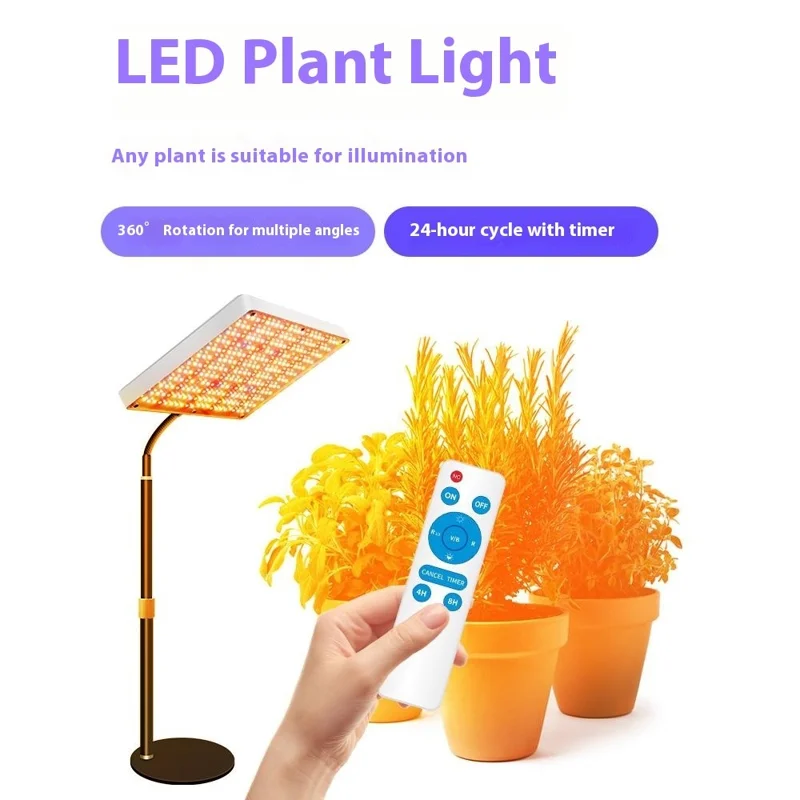 Lampe de croissance LED spectre complet avec support de bureau Mode Veg Bloom Variateur progressif, Style F - Prise US