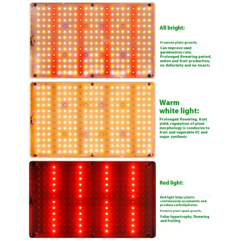 Lampe de croissance LED spectre complet avec support de bureau Mode Veg Bloom Variateur progressif, Style F - Prise US