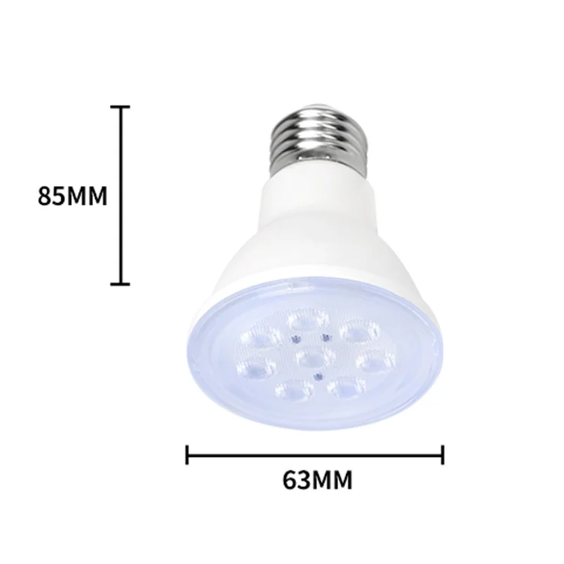 8-LED 7W Hocheffiziente E27 Sockel PAR LED Pflanzenlampe für Innenbereichswachstum - Warmweißes Licht