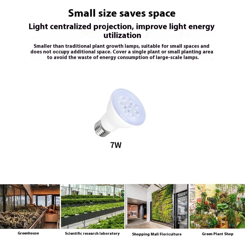 8-LED 7W Hocheffiziente E27 Sockel PAR LED Pflanzenlampe für Innenbereichswachstum - Warmweißes Licht
