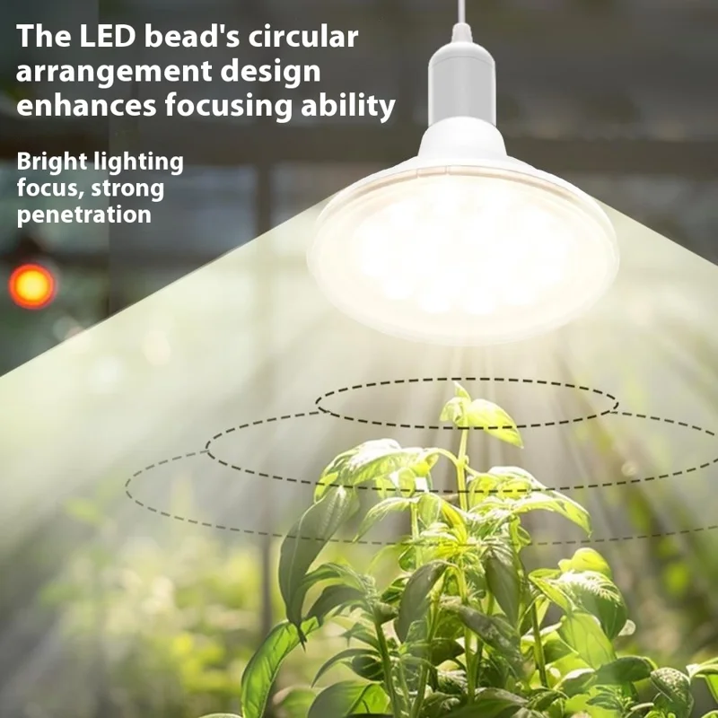 18-LED 15W Hocheffiziente E27 Sockel PAR LED Pflanzenlampe für Innenbereichswachstum - Warmweiß