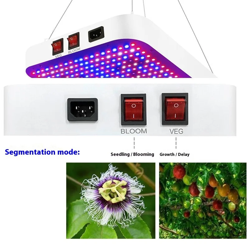 Adjustable Modes Dimmable Full Spectrum Plant Grow Light 416 LEDs Indoor Plants Growth Lamp, Small Size - EU Plug