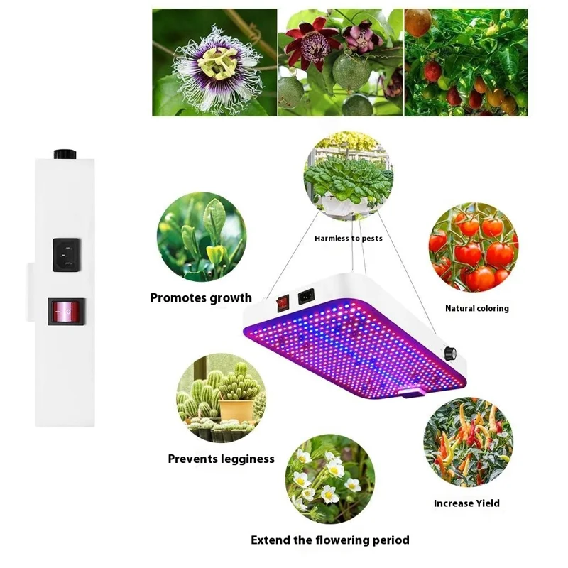 Luz de Crescimento para Plantas Grande Tamanho D Estilo 792 LEDs Simulação de Luz Solar Regulável para Plantas Internas Hidropônicas de Estufa - Plugue dos EUA