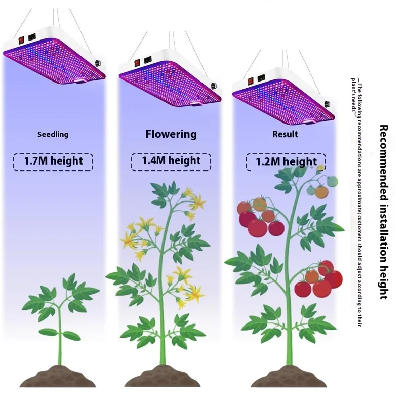 Luz de Crescimento para Plantas Grande Tamanho D Estilo 792 LEDs Simulação de Luz Solar Regulável para Plantas Internas Hidropônicas de Estufa - Plugue dos EUA